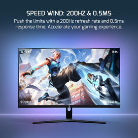 GAMEPOWER T50 1800R curved screen enhances immersion in games.
