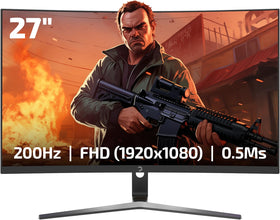 GAMEPOWER T50 front view shows slim zero-frame design for immersive setups.