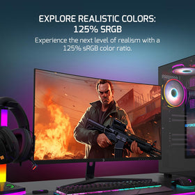 GAMEPOWER T50 HDMI and DisplayPort inputs offer versatile connectivity.
