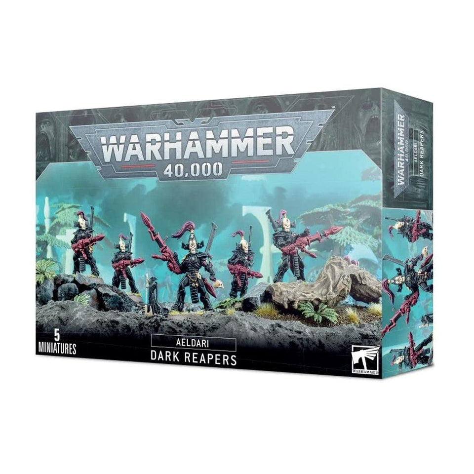 Games Workshop Dark Reapers front view showing kit detail and easy assembly benefits