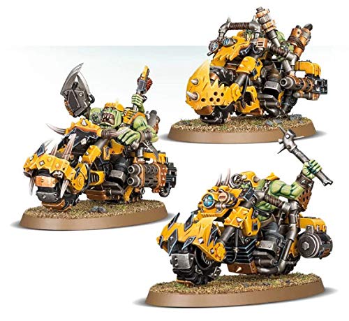 Games Workshop Ork Warbiker bike detail closeup highlighting sculpted texture for easier painting