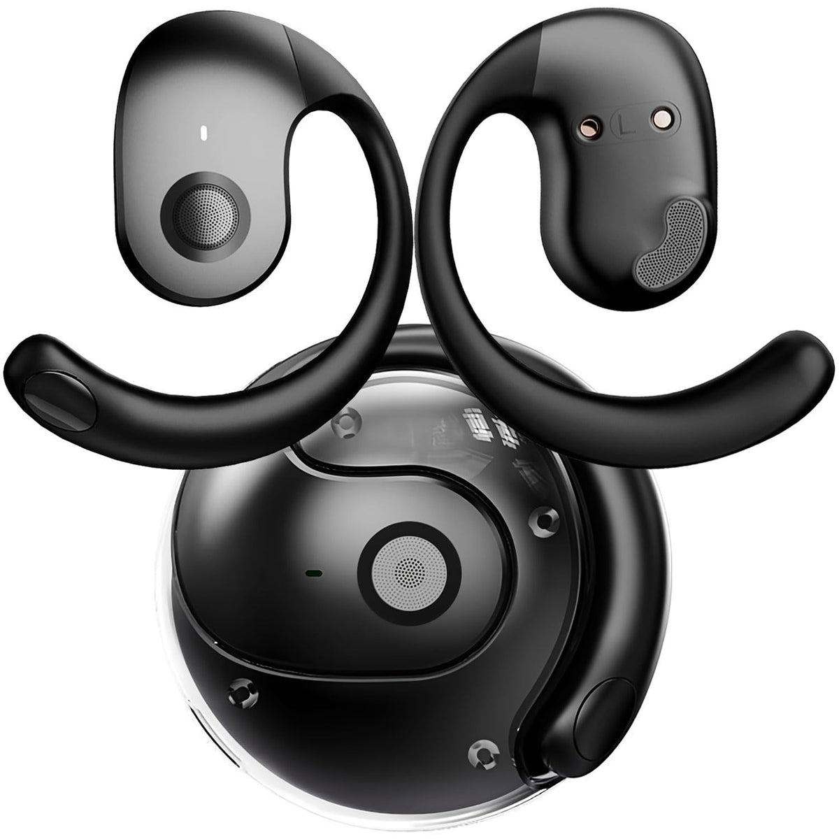 GameXtrem open-ear earbuds front packaging showing secure fit and features