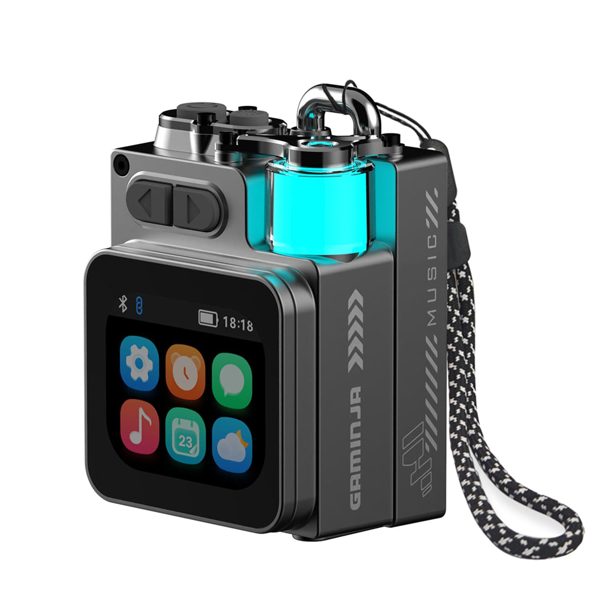 GAMINJA wireless speaker mini with 2-inch screen for portable, vivid display