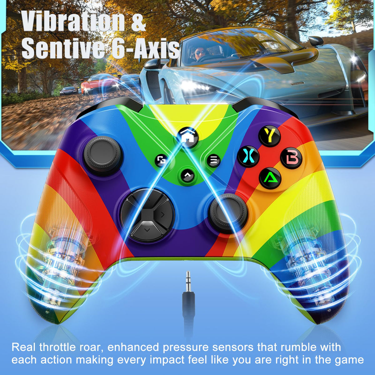 Gamrombo controller wirelessly paired to Xbox console for lag‑free play