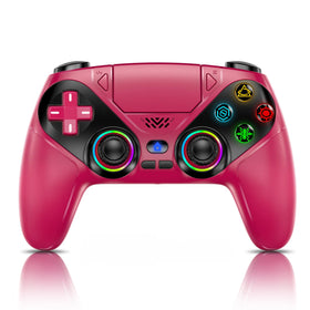 Gamrombo maroon controller front view showing buttons and ergonomic grip benefit