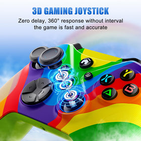 Gamrombo controller RGB lighting detail showing customizable multi‑color atmosphere