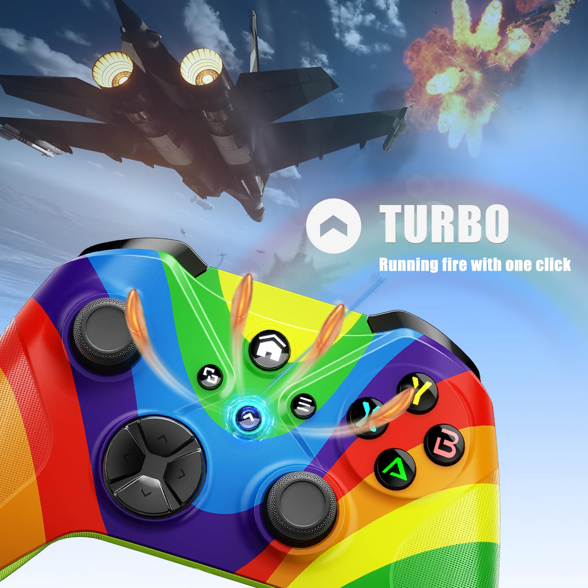 Gamrombo controller with 3.5mm headset plugged in for clear in‑game audio