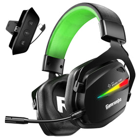 Gamrombo front view showing headset design and comfort benefits