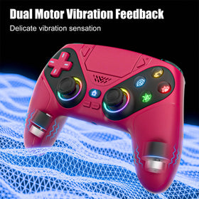 Gamrombo controller with LED lighting active showing customizable color benefit