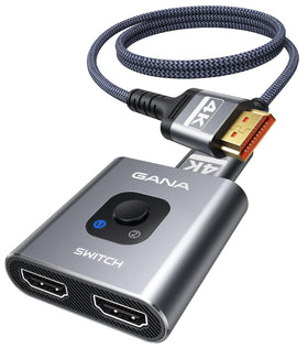 GANA HDMI Switch 3-port hub front view for tidy setup