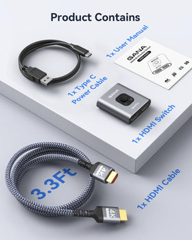 GANA HDMI Switch compact design saves desk space