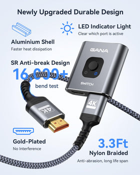 GANA HDMI Switch with Xbox/PS5 demonstrates easy source switching