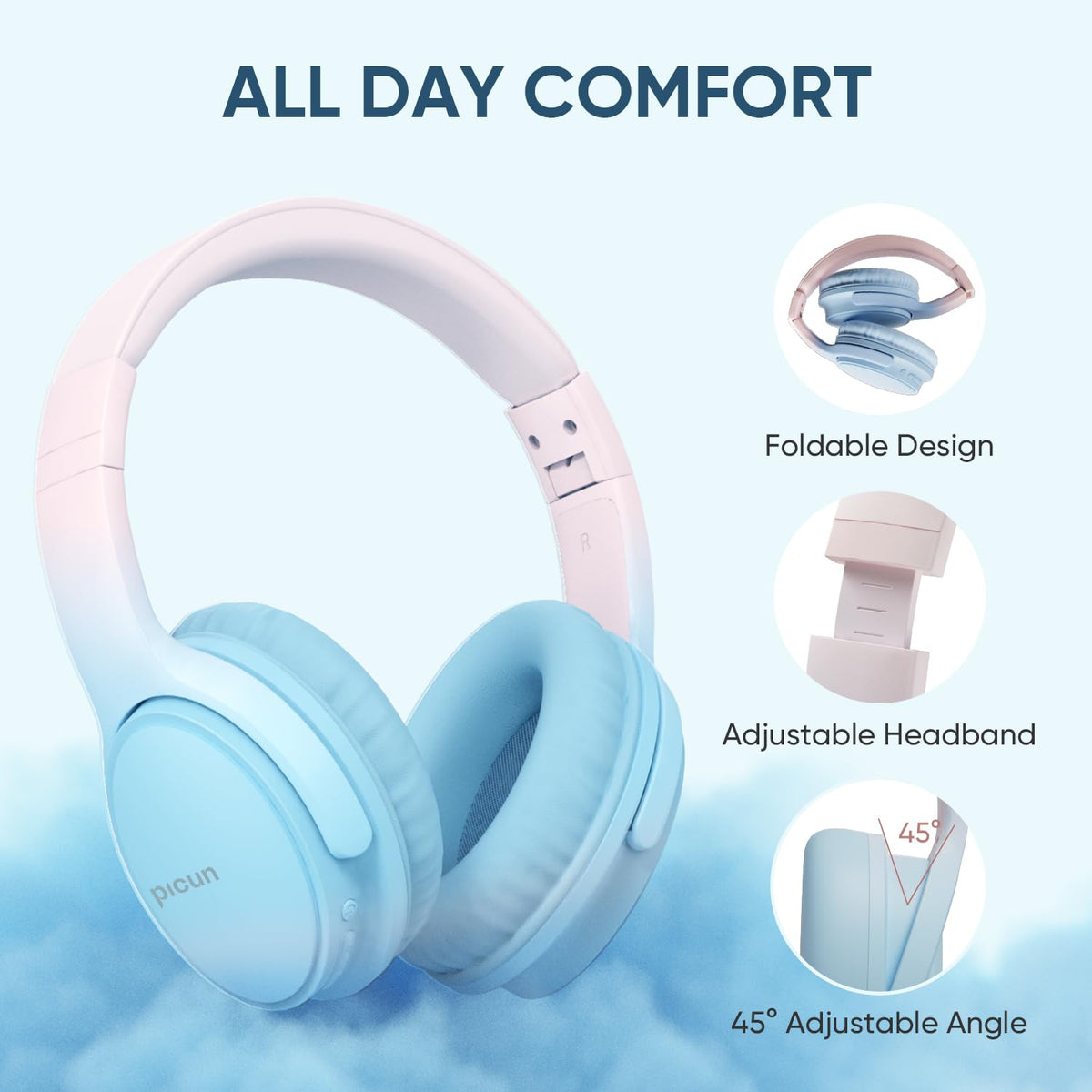 Gankoii headphones offer 60H playtime for long workdays and trips.
