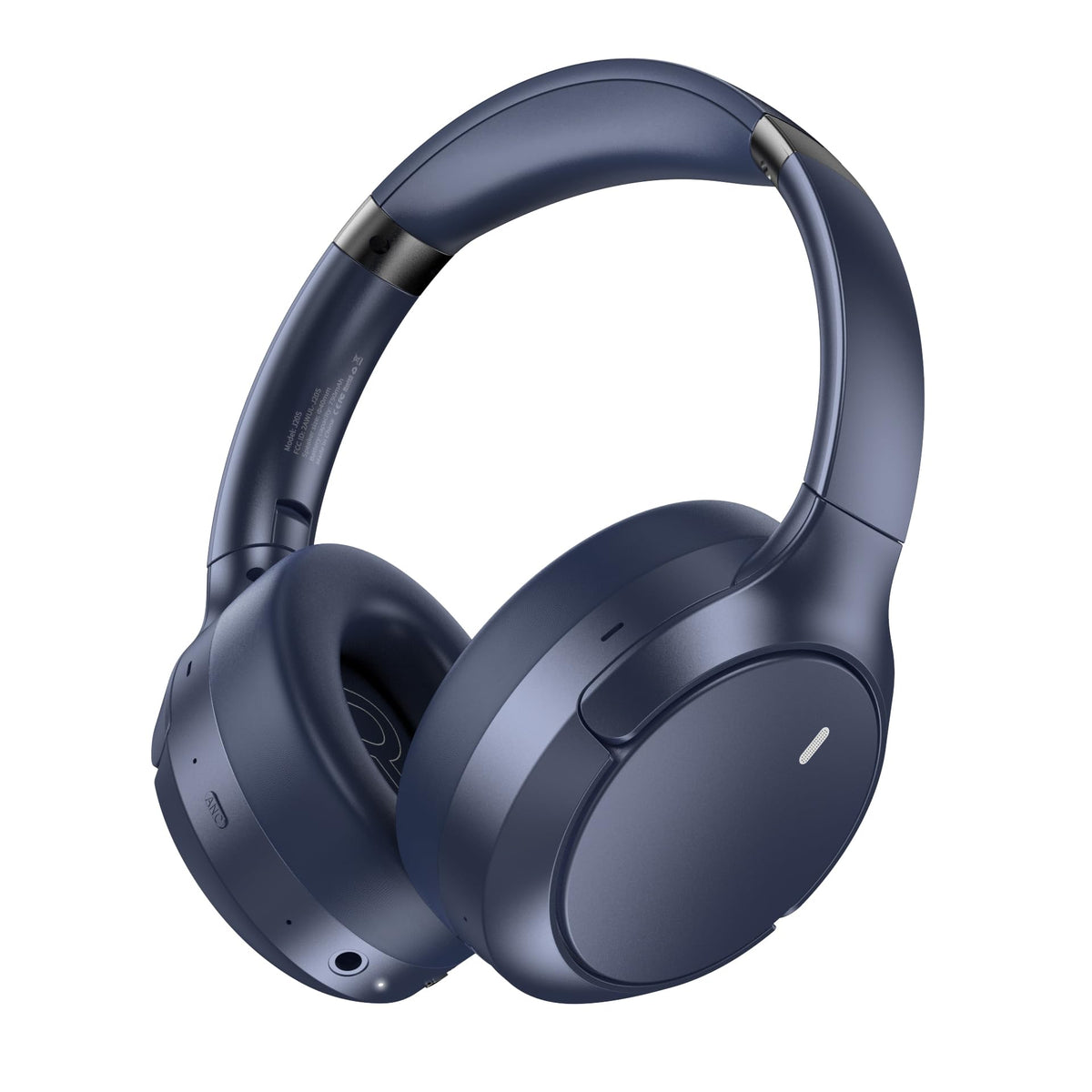 Ganopterygon Hybrid ANC headphones, folded for travel, in blue, showcasing compact design.