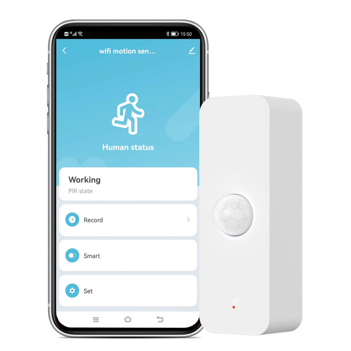 Gaoducash Smart PIR Motion Sensor angle view provides wide coverage for real-time monitoring.