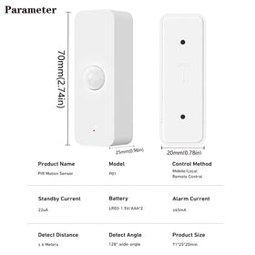 Gaoducash Smart PIR Motion Sensor ships with batteries included for immediate setup.