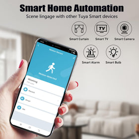 Gaoducash Smart PIR Motion Sensor detection range view highlights up to 40 feet of coverage.