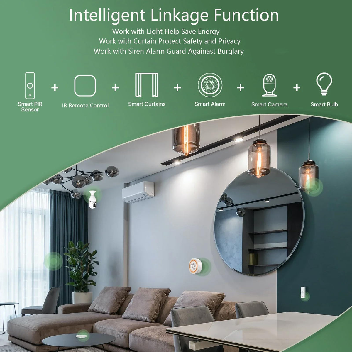 Gaoducash WiFi motion sensor app notifications enable real-time home activity updates.
