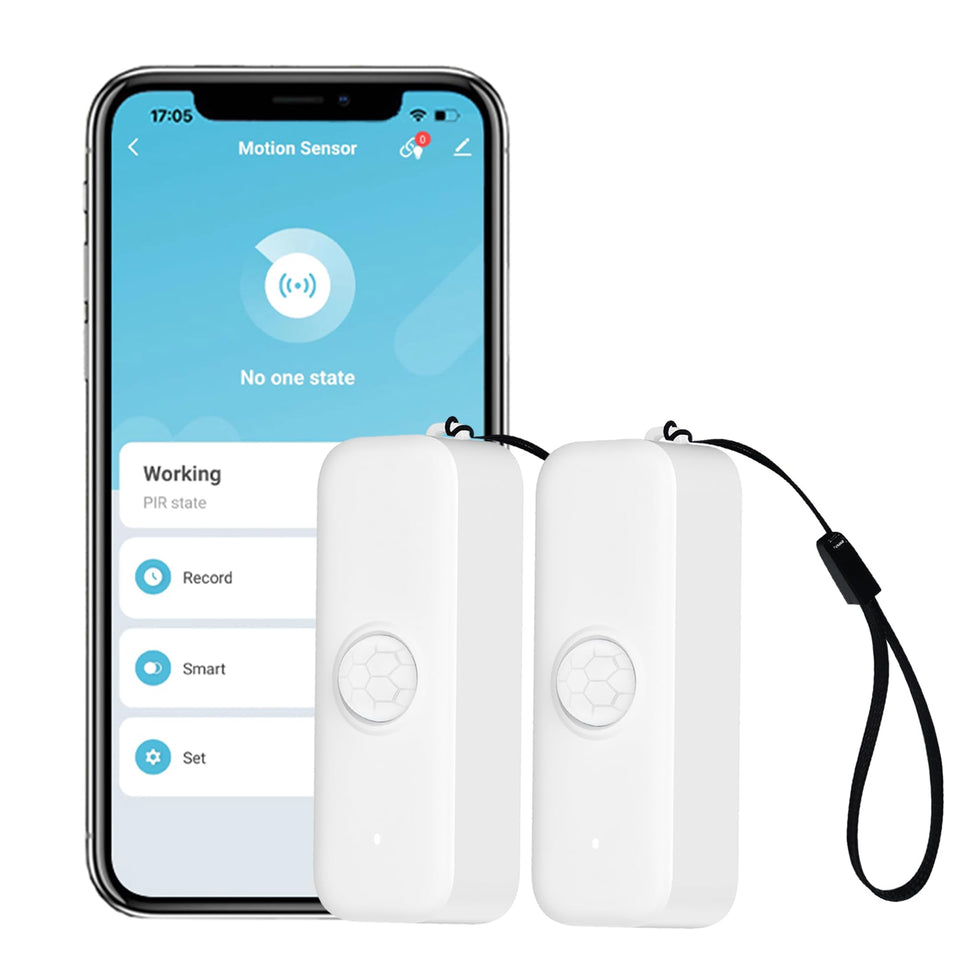 Gaoducash WiFi motion sensor front view showing compact design for quick placement.