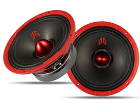 Gaooger MX80E2 8-inch midrange door speaker close-up with red bullet for clearer midrange.