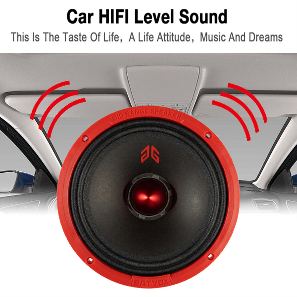 Gaooger MX80E2 98 dB sensitivity detail highlighting efficient sound output.