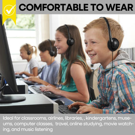 Gaosen 30 headphones laid out to show quantity and classroom readiness