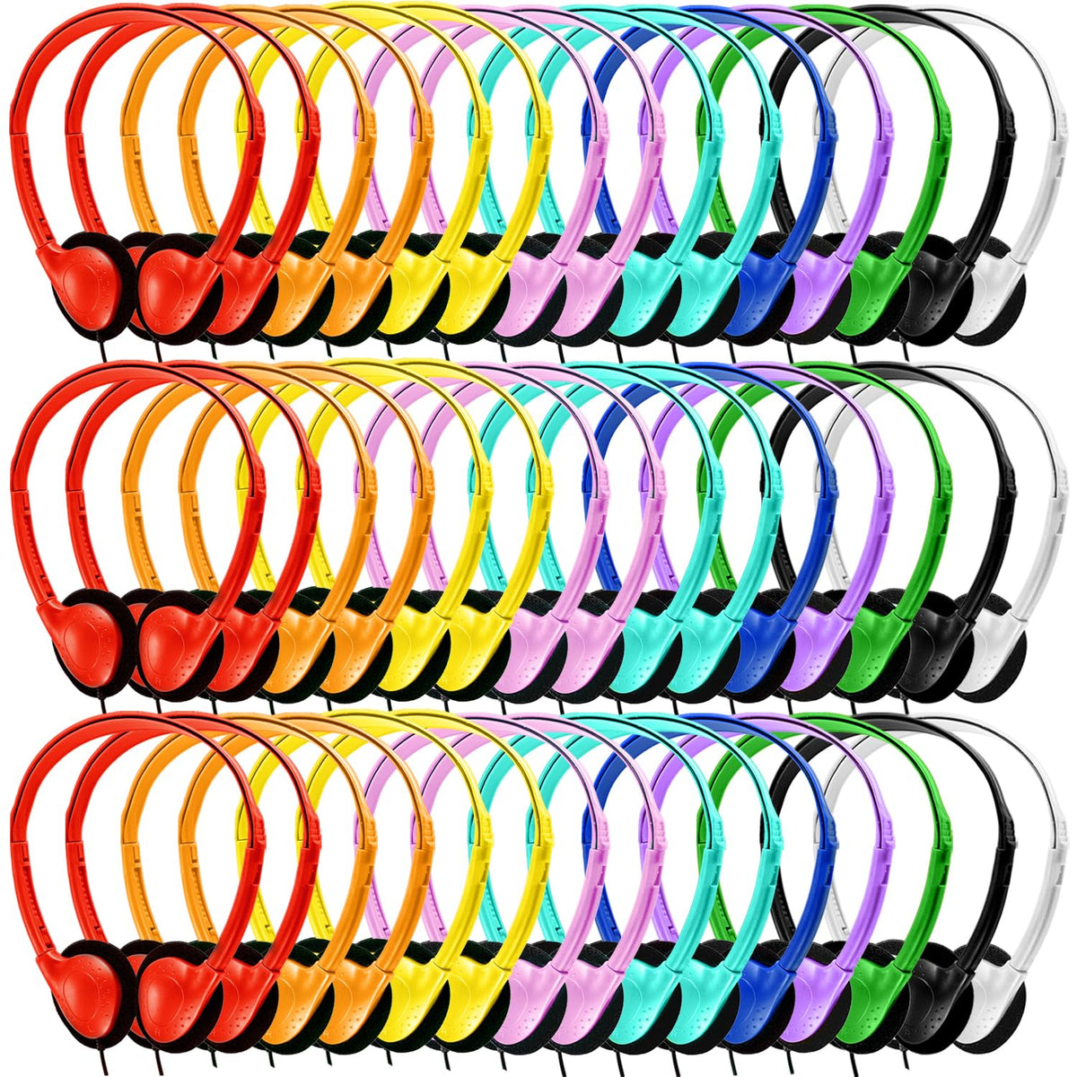 Gaosen bulk headphones 50pack packaging for easy classroom distribution.