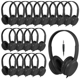 Gaosen 20-pack kids headphones for classroom use with durable design and comfortable fit.
