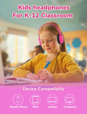 Gaosen Kids Headphones with adjustable headband fit growing children comfortably.