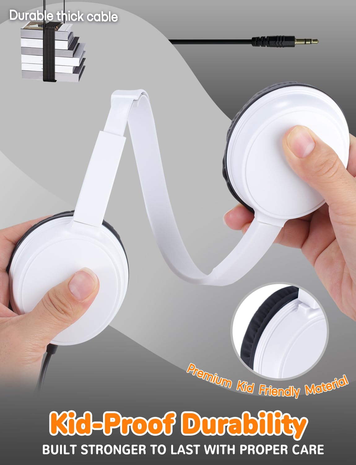 Gaosen kids headphones in color variety support easy student grouping and library checkout.