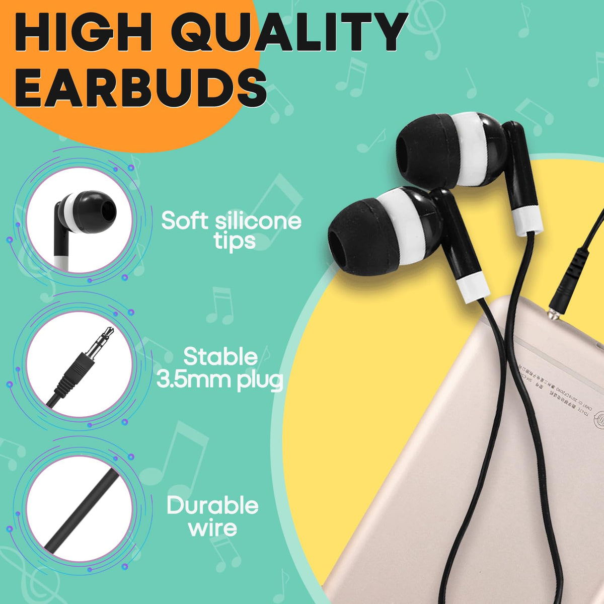 Gaosen spread of mixed colored earbuds showing quick classroom identification
