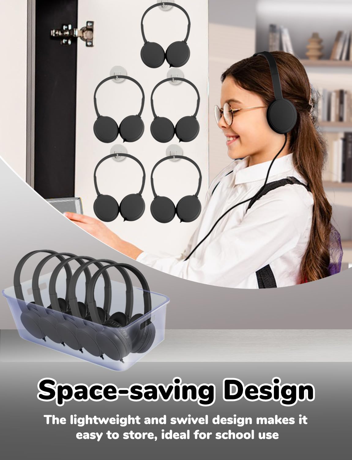 Gaosen soft cushioned ear cups for all-day comfort.