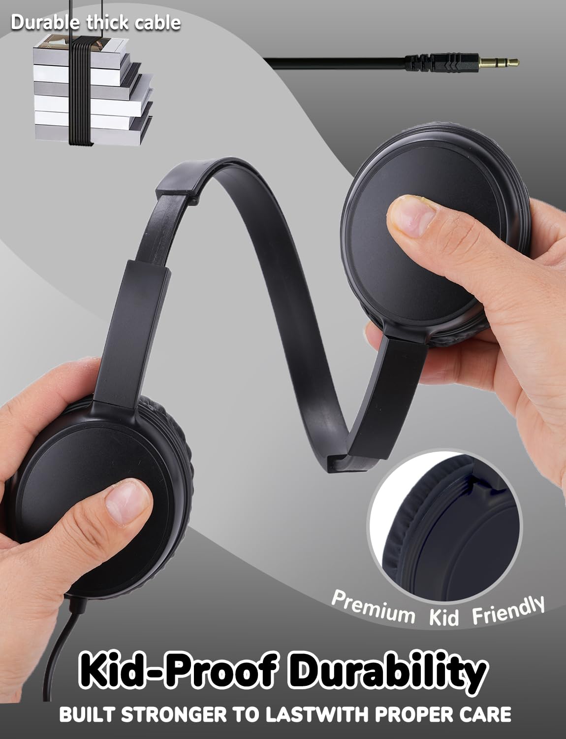 Gaosen wired headphones with 3.5mm jack compatible with laptops and tablets.