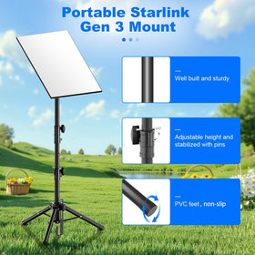 Gaoymsym tripod with Starlink Gen3 mounted demonstrating in-use stability