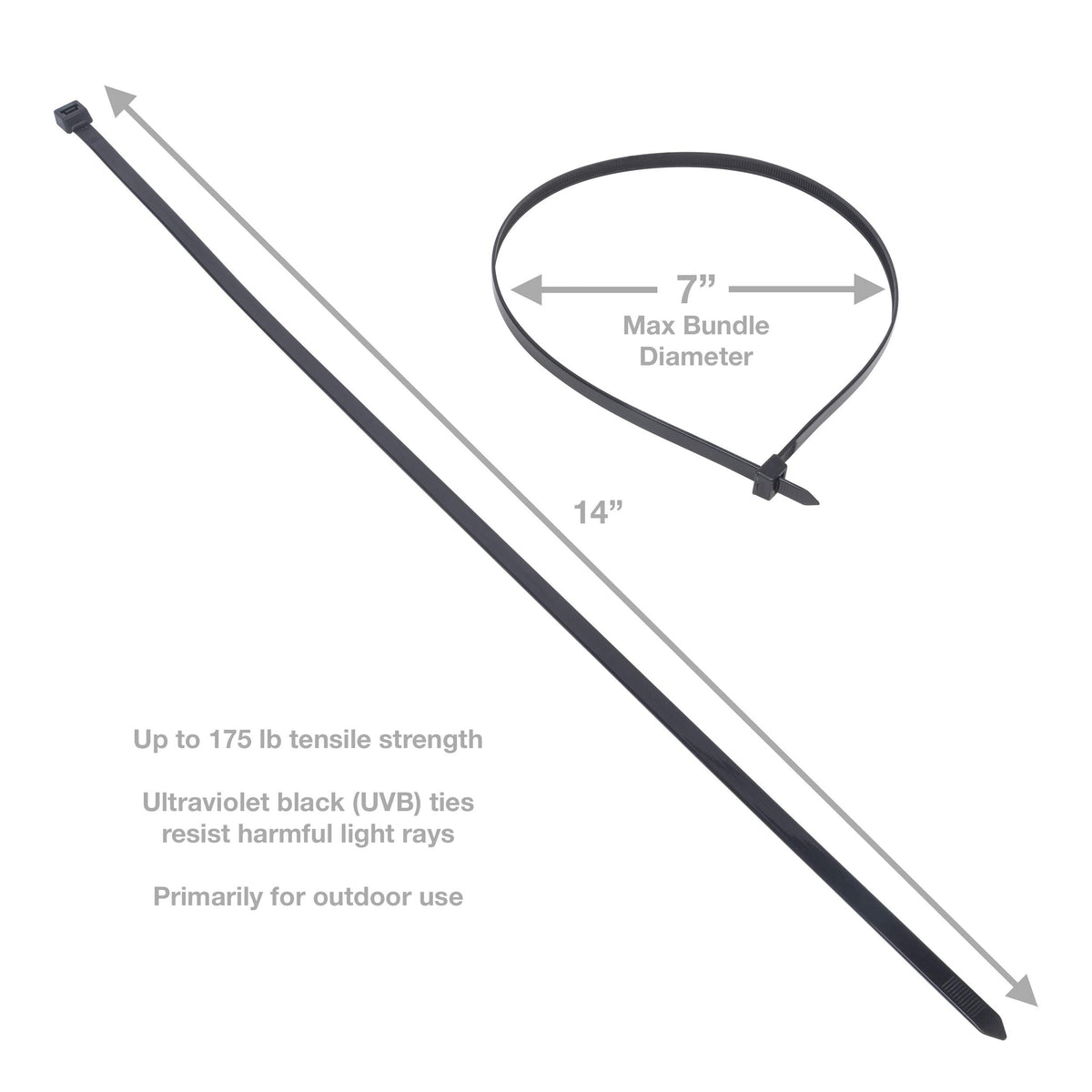 Gardner Bender 46-424UVB UV-resistant black cable tie suitable for outdoor use