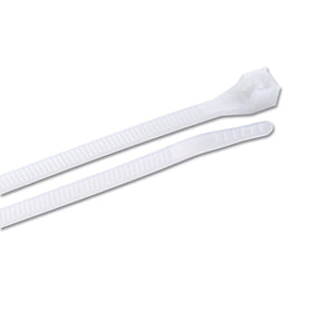 Gardner Bender DoubleLock 14in tie with 100-pack, natural white, ready for efficient cable bundling.