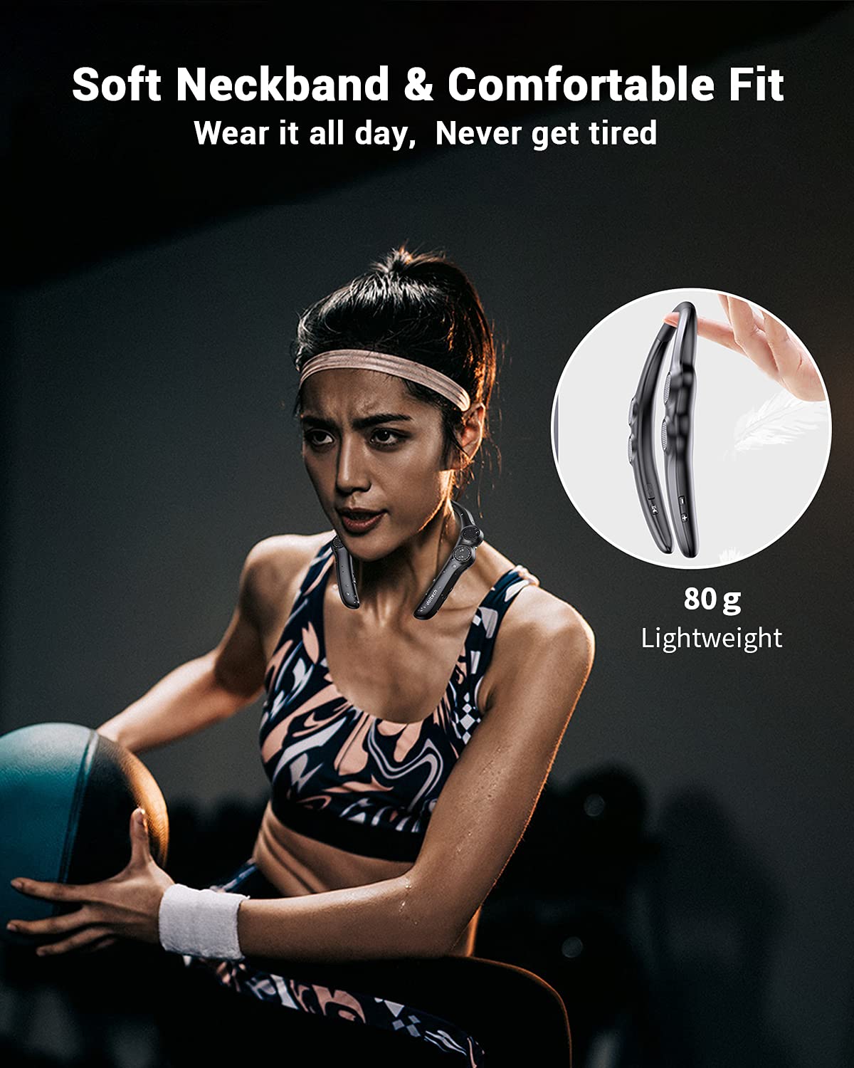 Gardway neckband features fashion metal mesh for style