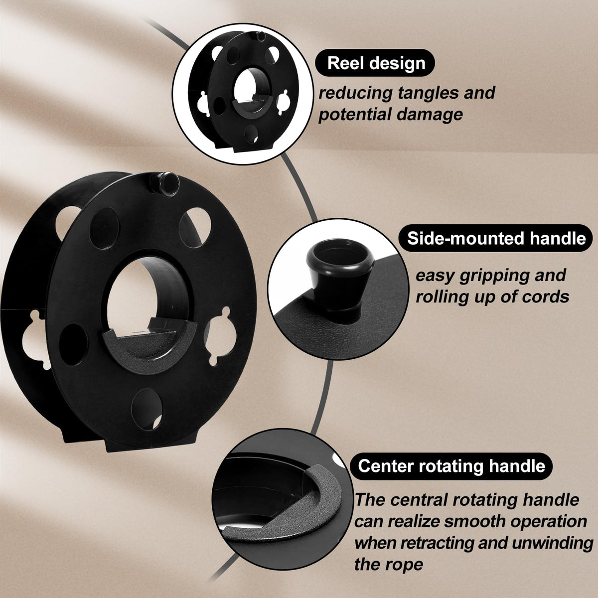 Lightweight GarfatolRv reel with portable transport handles