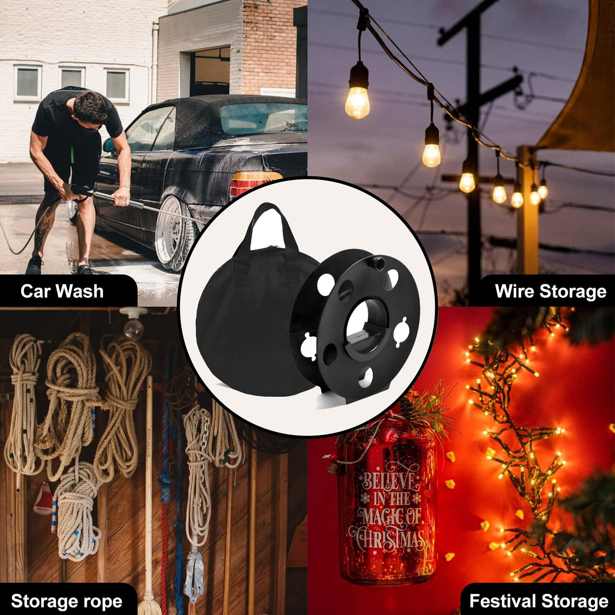 GarfatolRv stores 100 feet of 14/3 cords neatly