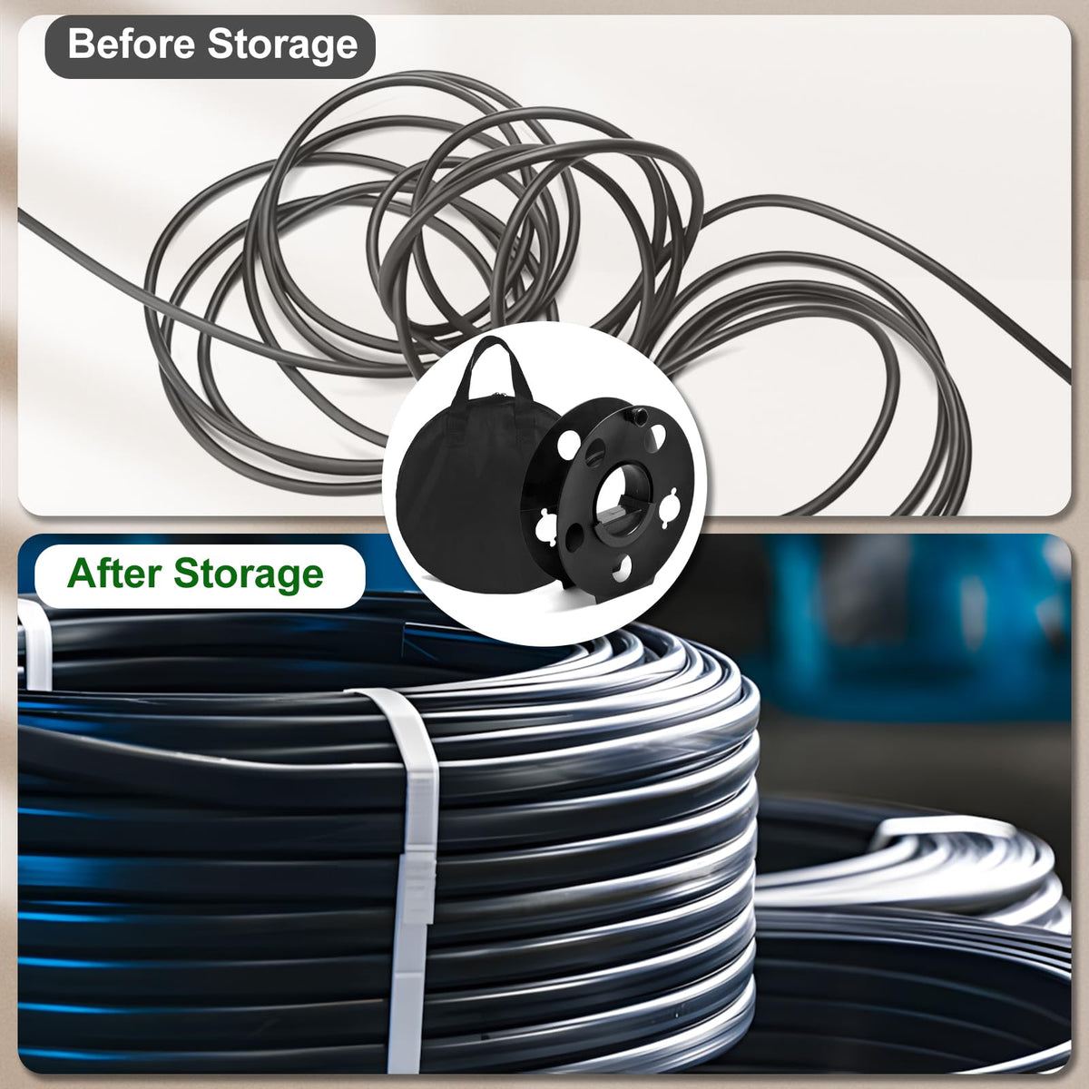 GarfatolRv stores up to 125 feet of 16/3 cords