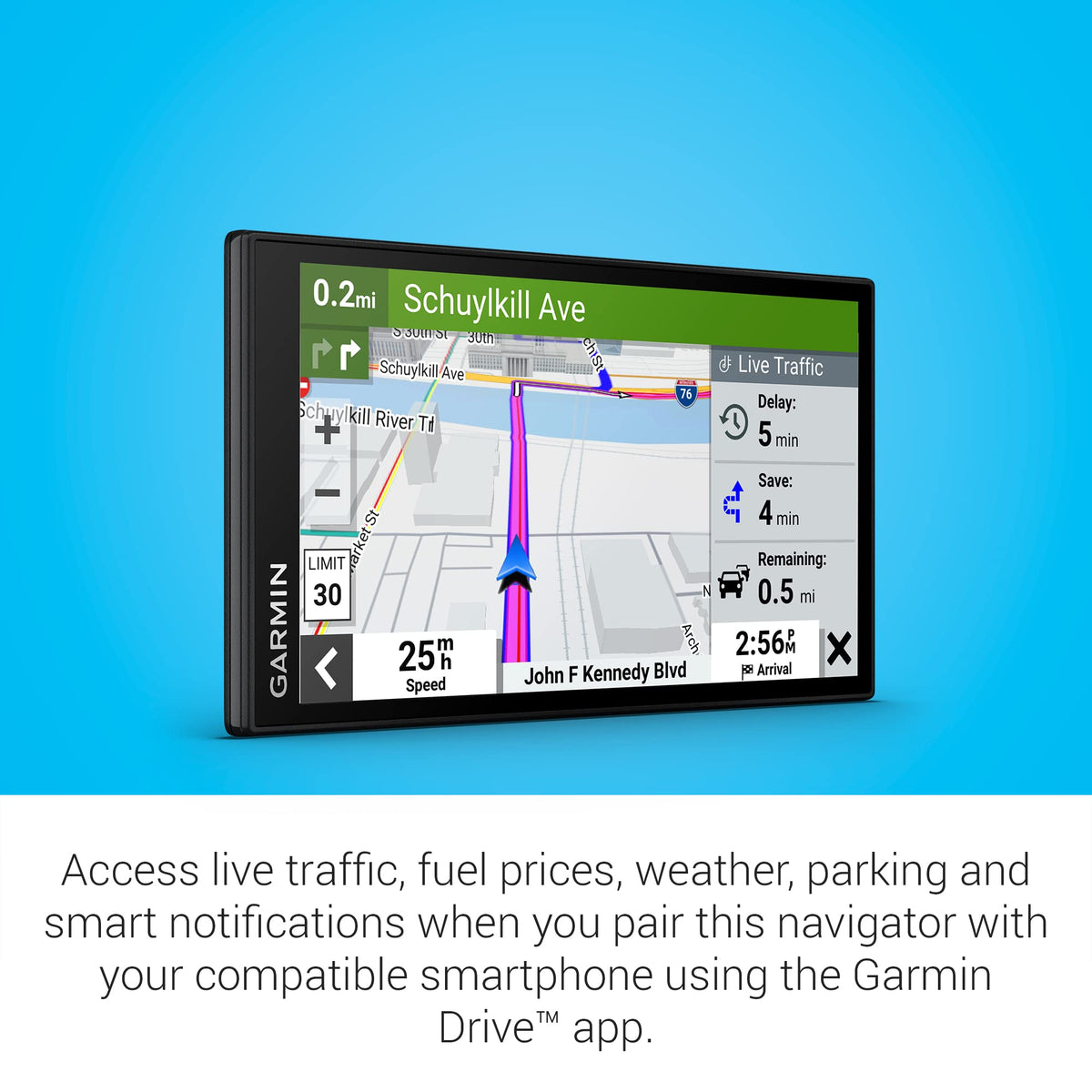 Garmin DriveSmart66 Alexa Built-in enables hands-free entertainment on the go.