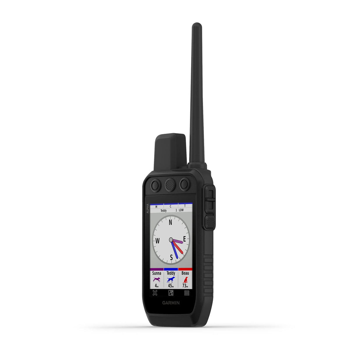 Garmin Alpha 300 range view shows up to nine miles for multi-dog tracking