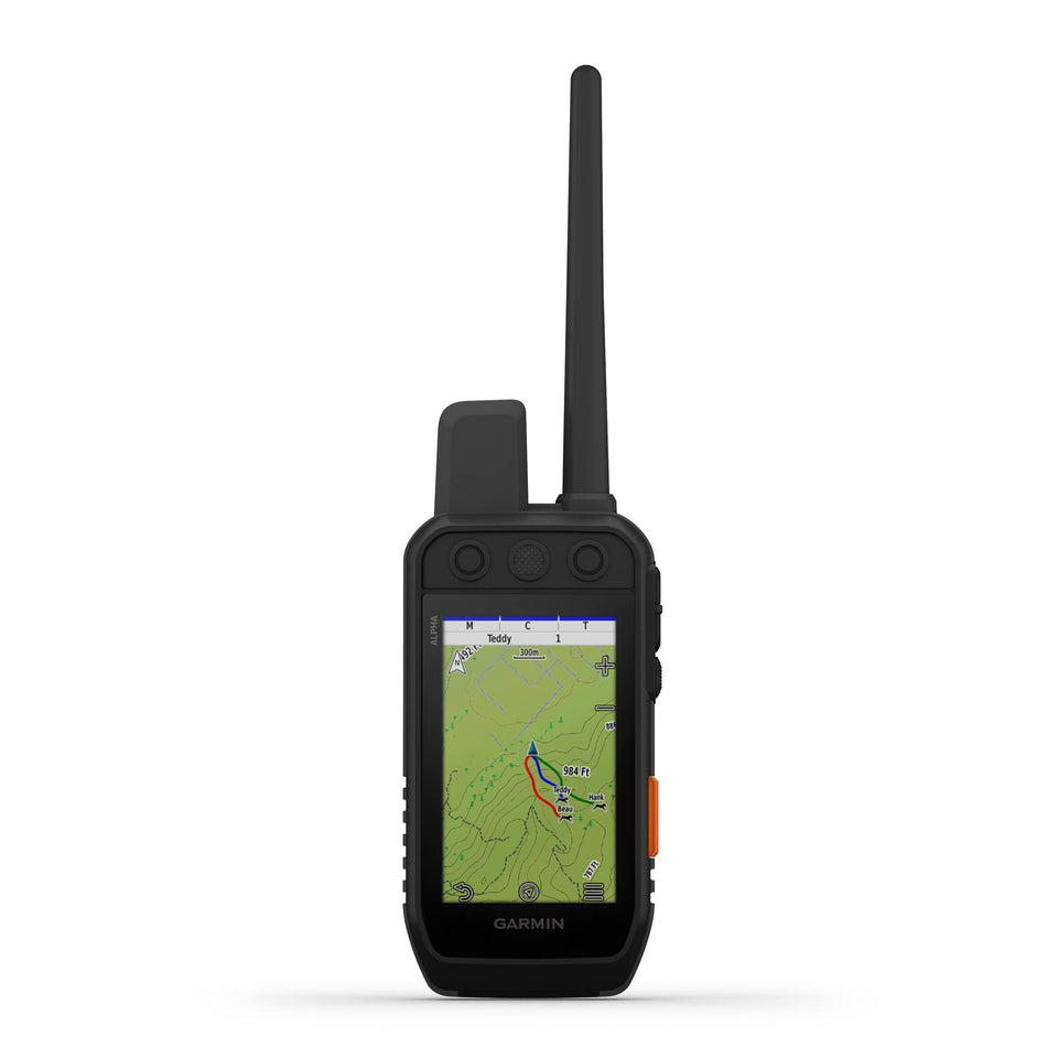 Garmin Alpha 300i handheld display showing intuitive controls for quick adjustments