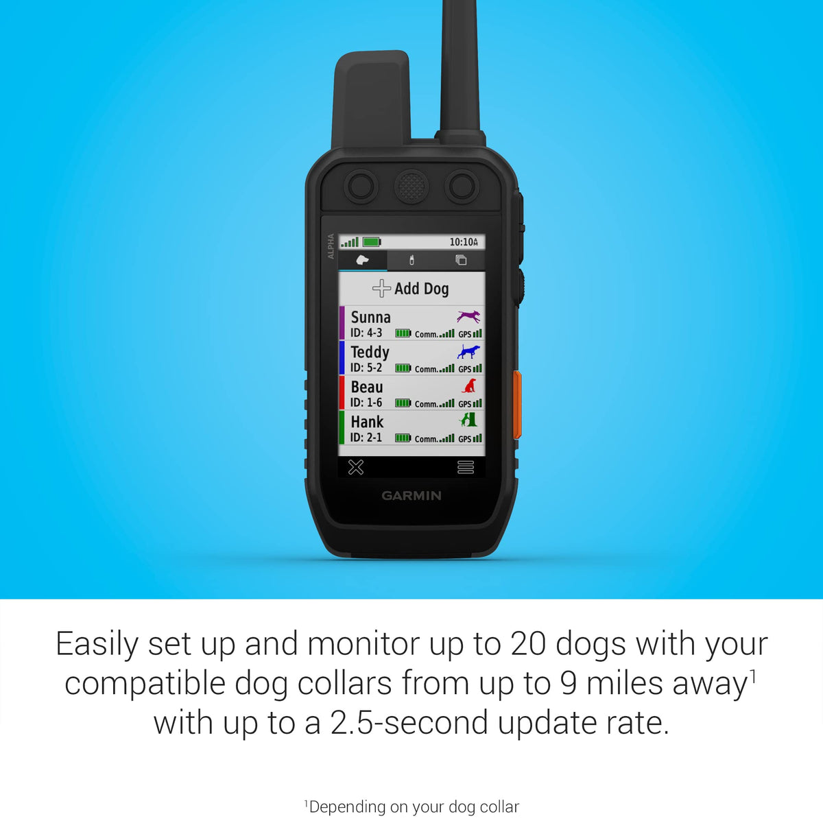 Garmin Alpha 300i enabling inReach messaging and interactive SOS for safety