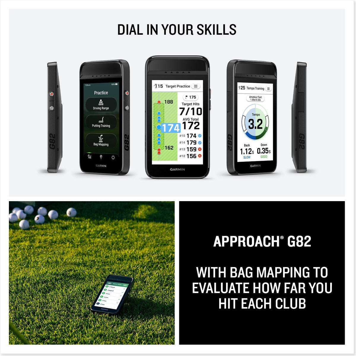 Garmin Approach G82 bag clip secures the device to your bag on the go.