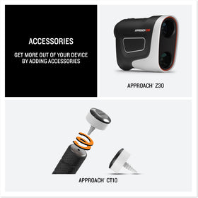 Garmin Approach G82 magnetic mount keeps the device secure on a golf cart.