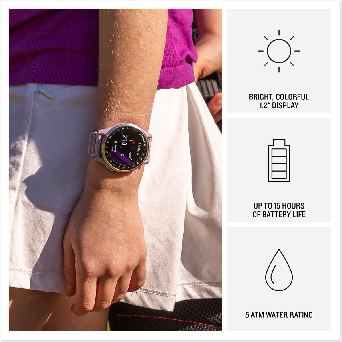 Garmin Approach J1 simplified interface makes learning distances easy for juniors.