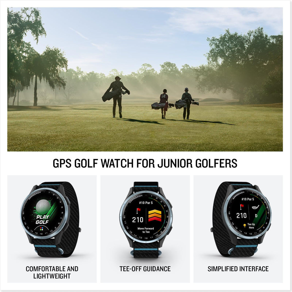 Garmin Approach J1 tee-off guidance map helps juniors pick forward tees