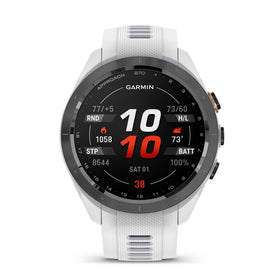 Garmin Approach S70 with AMOLED display shows 43,000 CourseView maps on the wrist.