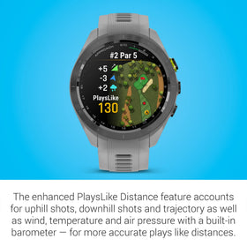 Garmin Approach S70 virtual caddie data helps you choose clubs.